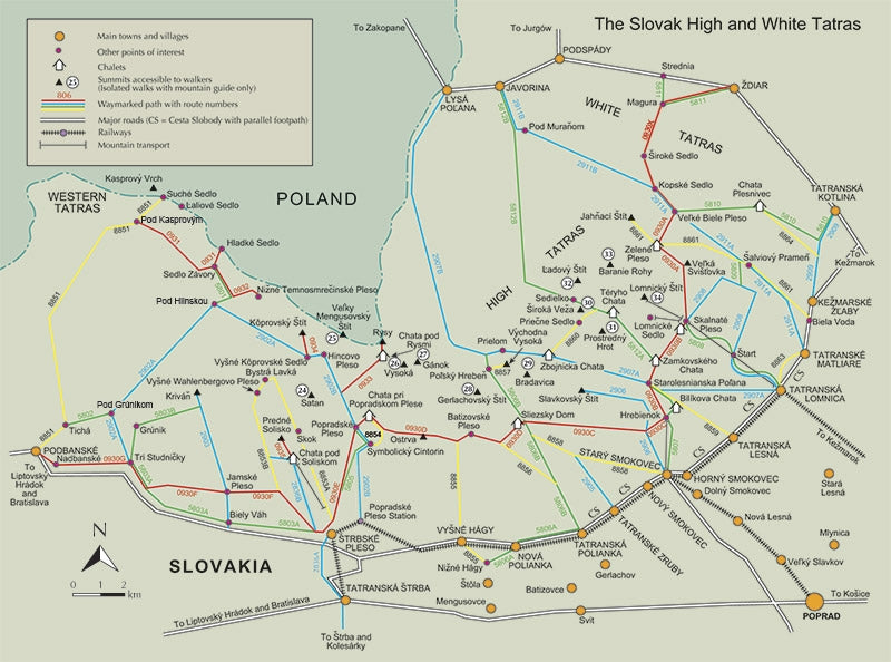 The High Tatras - Overview Map