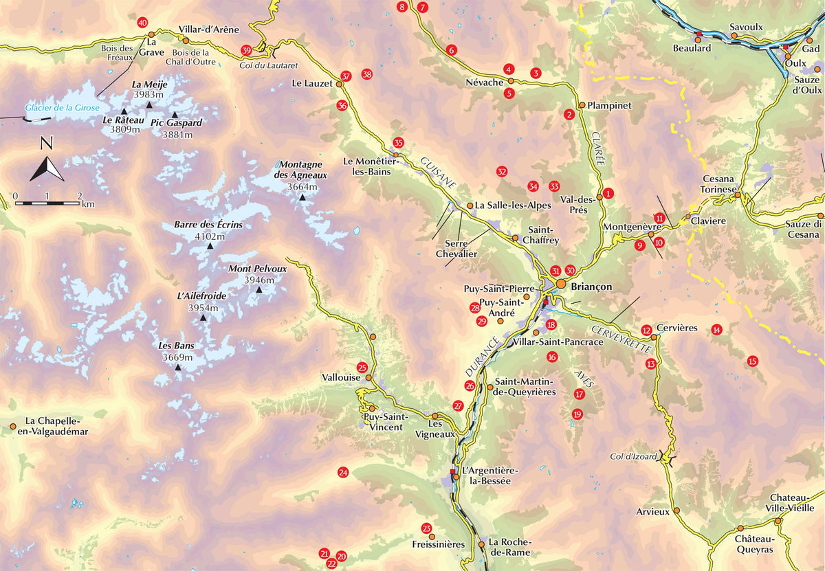 Walking in the Brianconnais - Overview Map