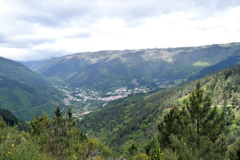 Walking in Portugal - Route Photos - Panoramic view of Manteigas and the Zêzere glacial valley (Walk 23) with Penhas Douradas above (Walk 21)