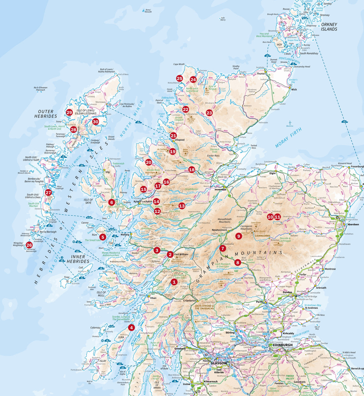 Scottish Wild Country Backpacking - Overview Map