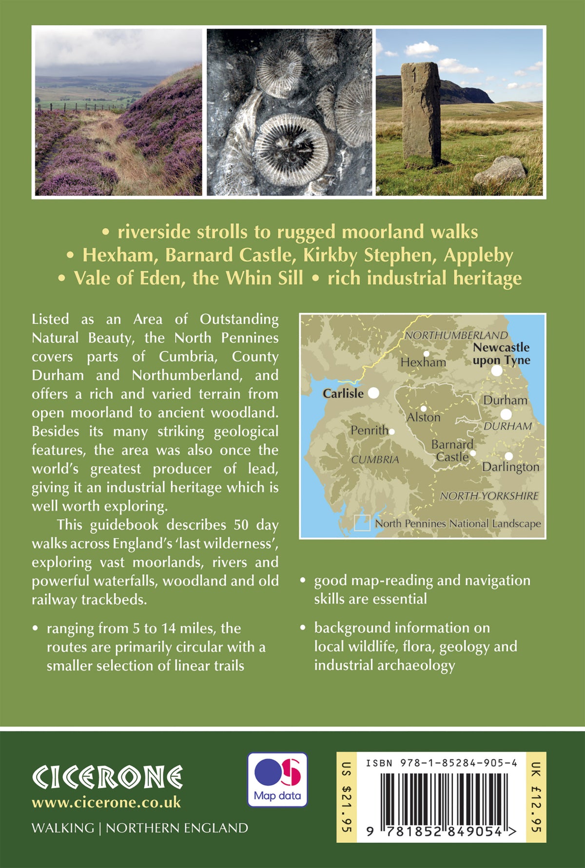 Walking in the North Pennines - Back Cover