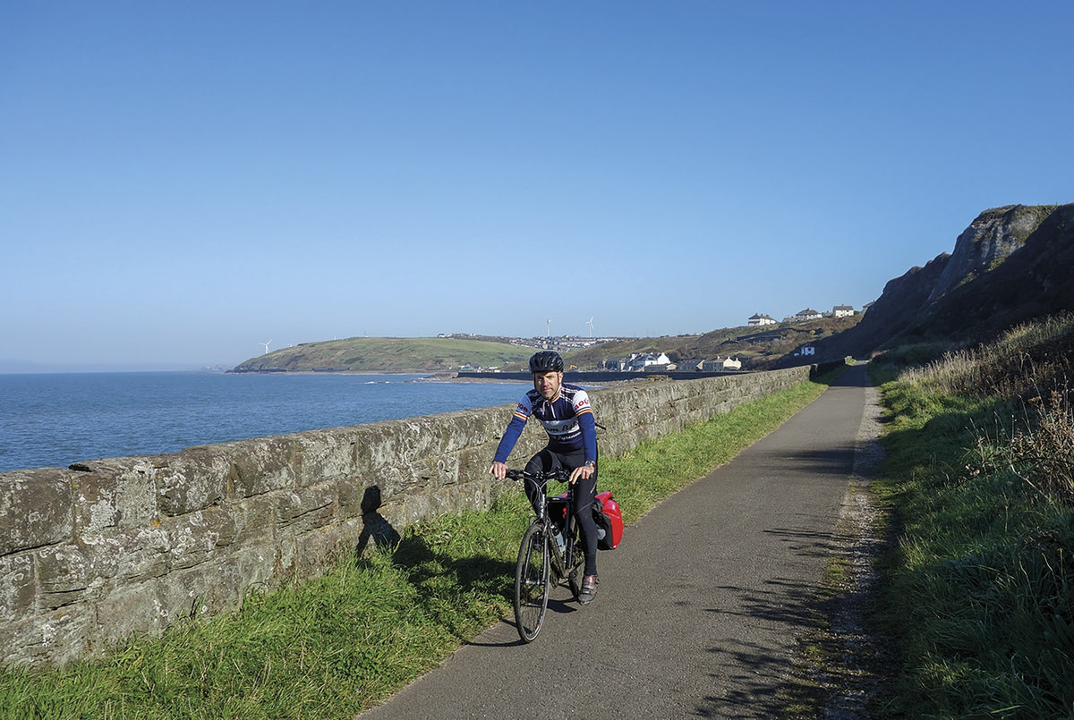 Cycling the Reivers Route - Route Photos - Poised above the railway and below the sandstone cliffs of Tanyard Bay (Day 1)