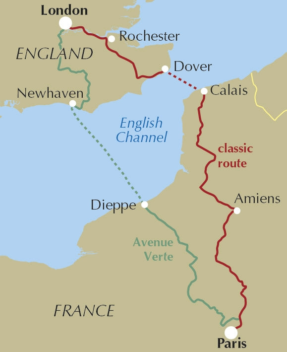 Cycling London to Paris - Location Map