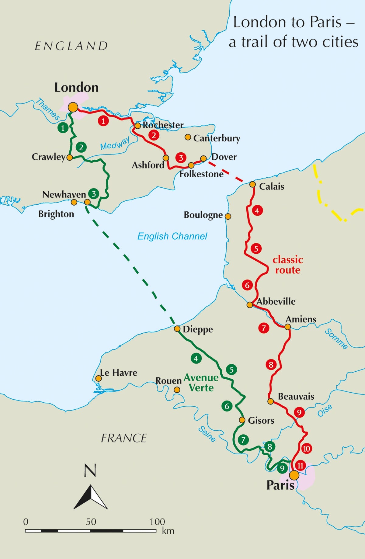 Cycling London to Paris - Overview Map