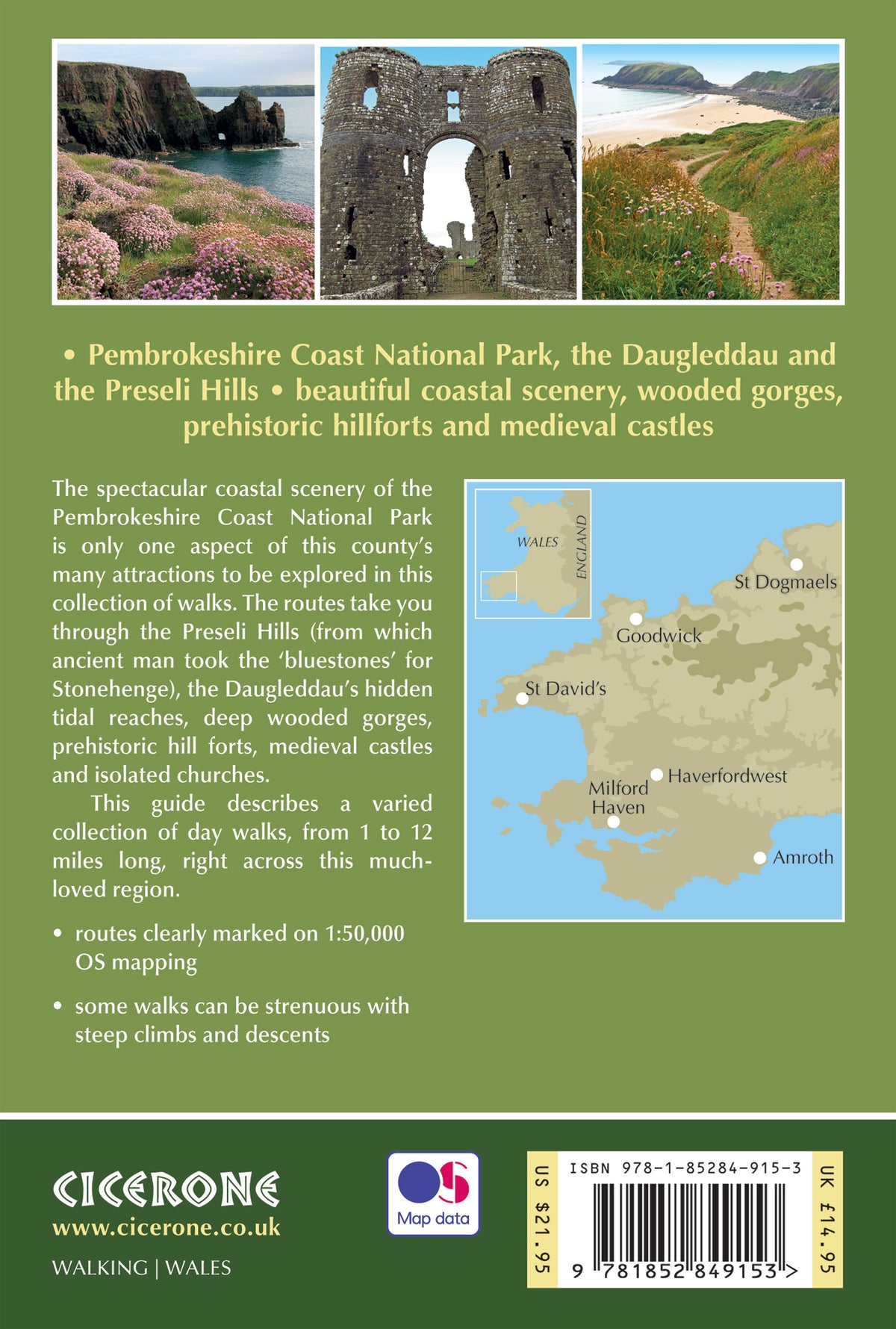 Walking in Pembrokeshire - Back Cover