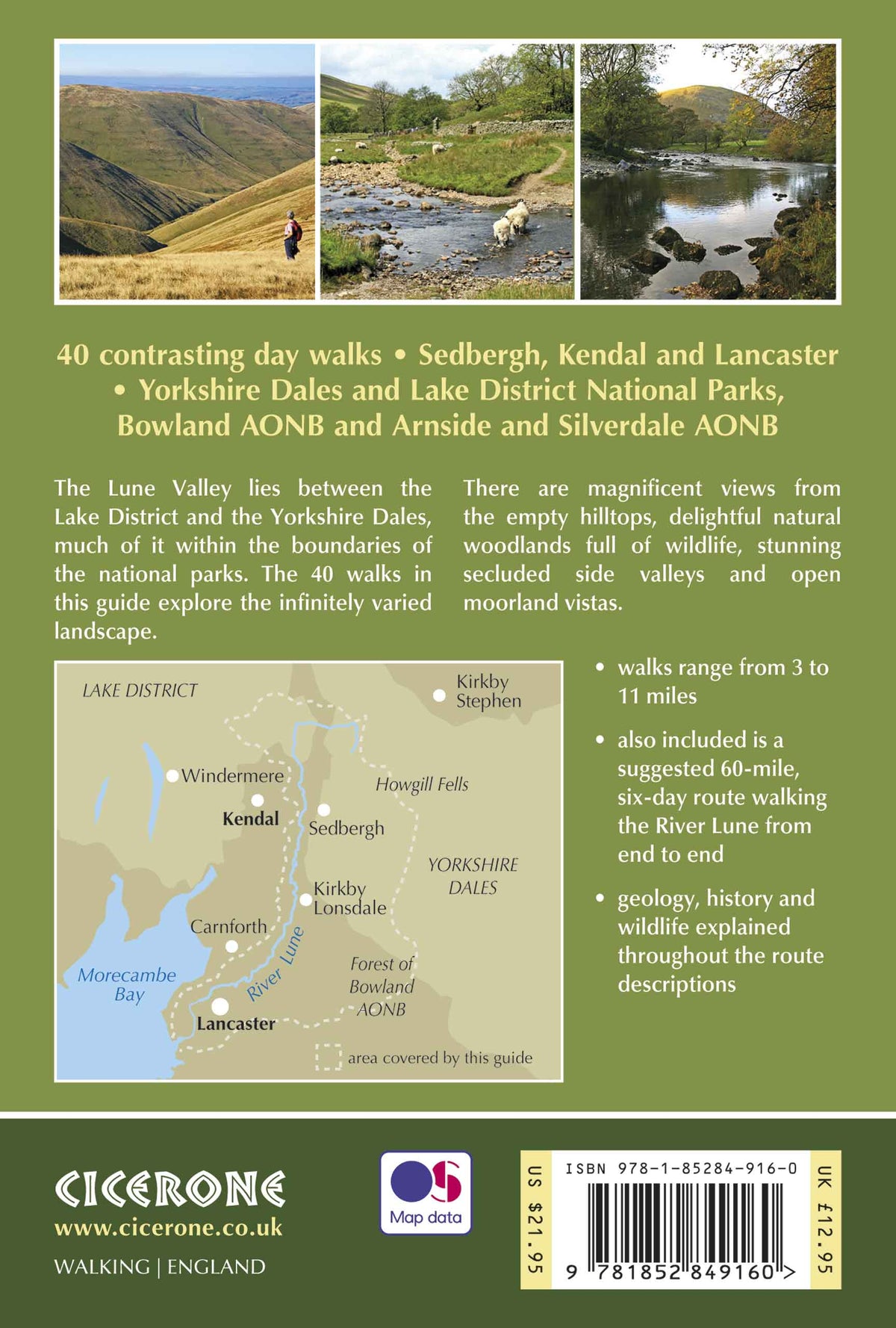 The Lune Valley and Howgills - Back Cover