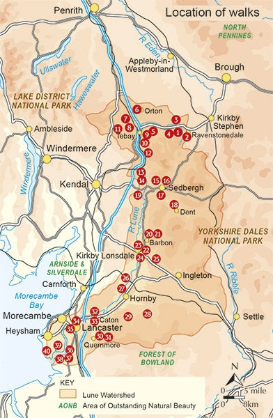The Lune Valley and Howgills - Overview Map