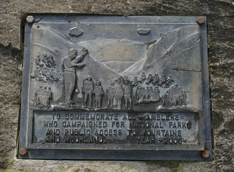 The Pennine Way - the Path, the People, the Journey - Route Photos - A plaque at Winnats Pass, near Edale, commemorates the place where ramblers staged mass rallies in the 1930s calling for greater access to the Peak District’s moors.