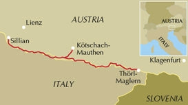 The Karnischer Hohenweg - Location Map