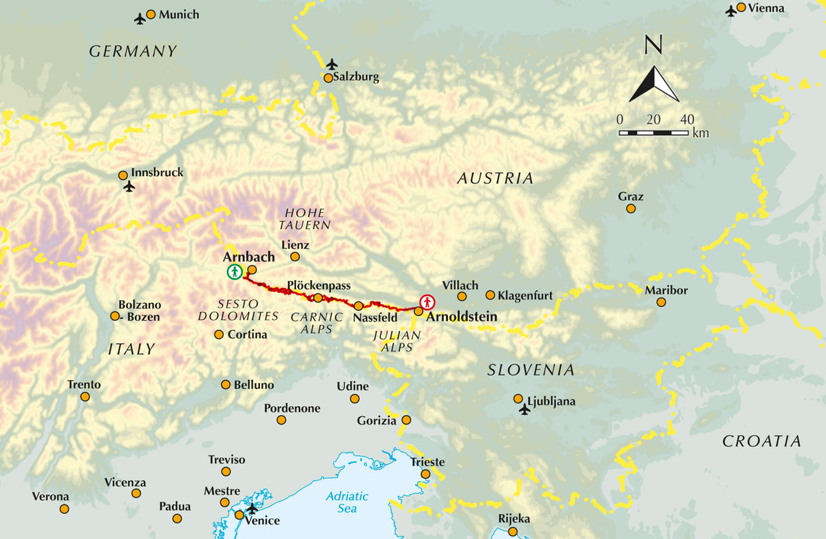 The Karnischer Hohenweg - Overview Map