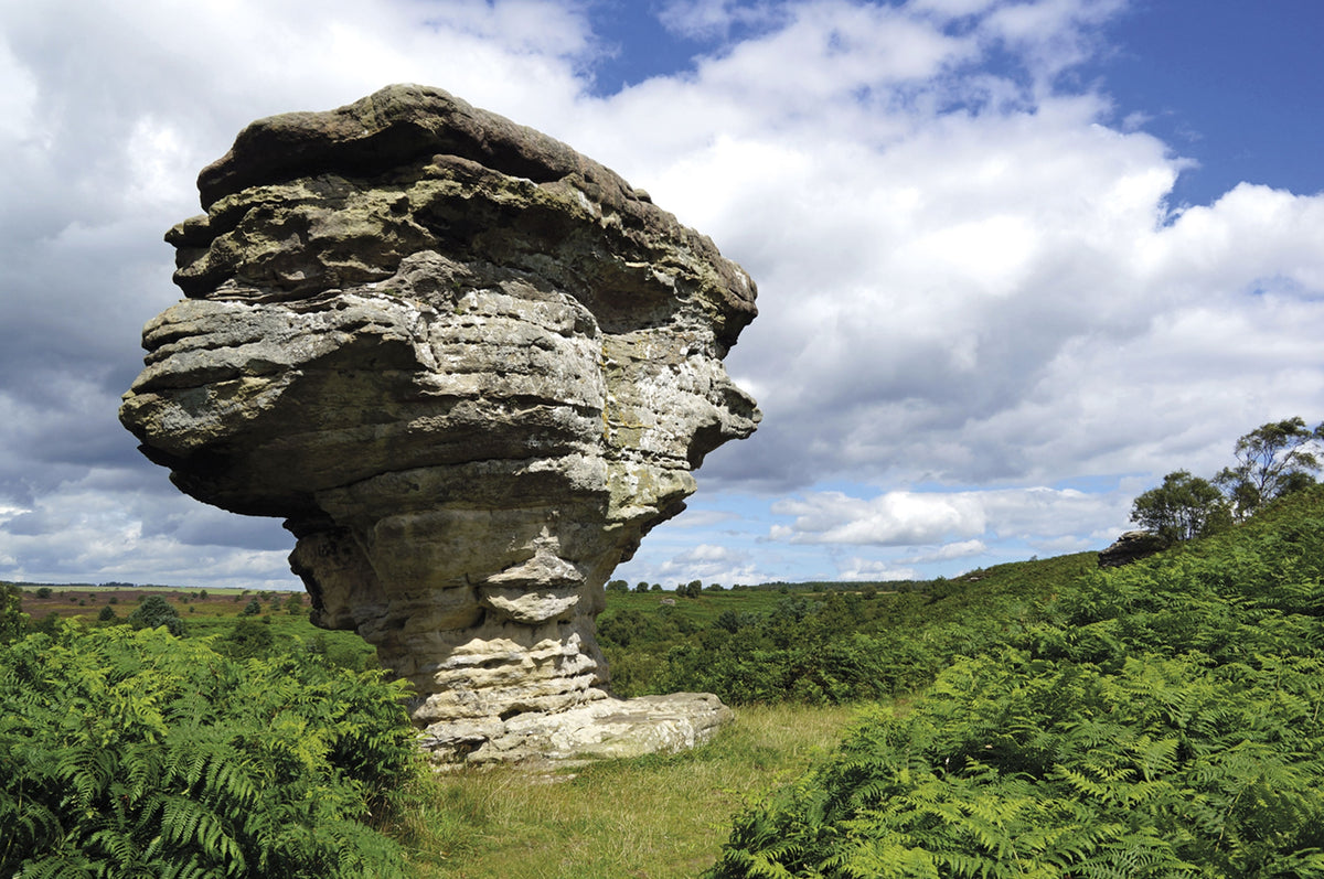 The North York Moors - Route Photos - 04-	The top-heavy Pepperpot is one of the natural Bridestones sculptures