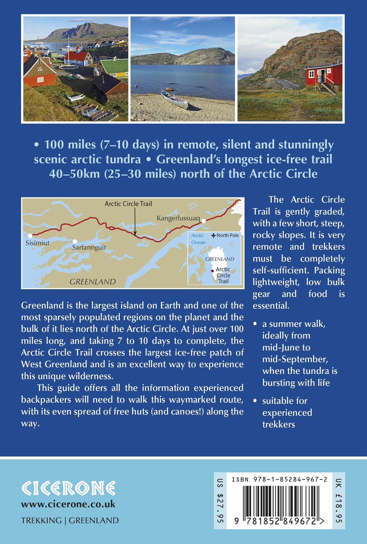 Trekking in Greenland - The Arctic Circle Trail - Back Cover