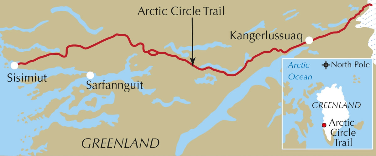 Trekking in Greenland - The Arctic Circle Trail - Location Map