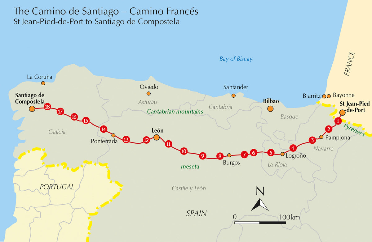Cycling the Camino de Santiago - Overview Map