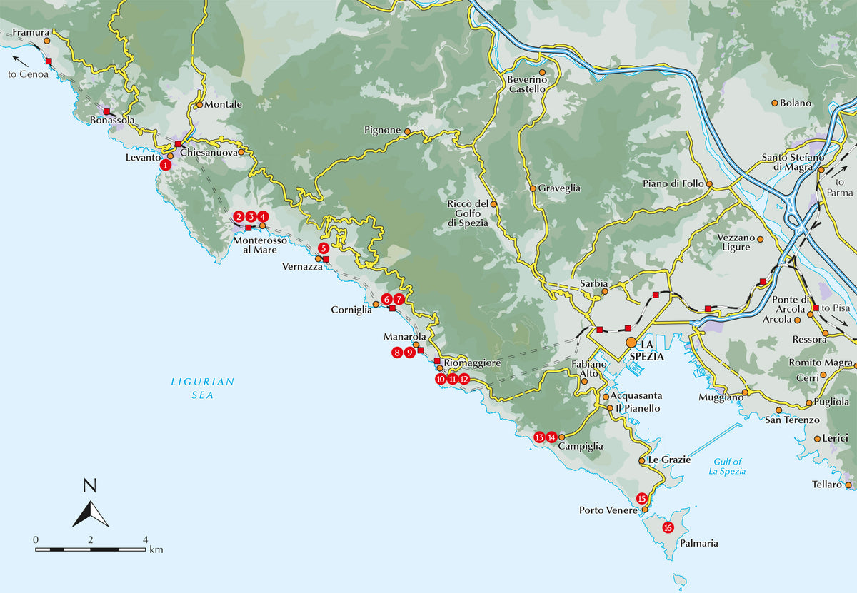 Walking in Italy's Cinque Terre - Overview Map