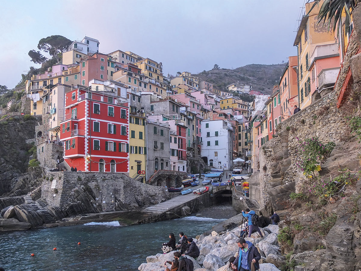 Walking in Italy's Cinque Terre - Route Photos - The seafront of Riomaggiore is a celebrated spot around sunset