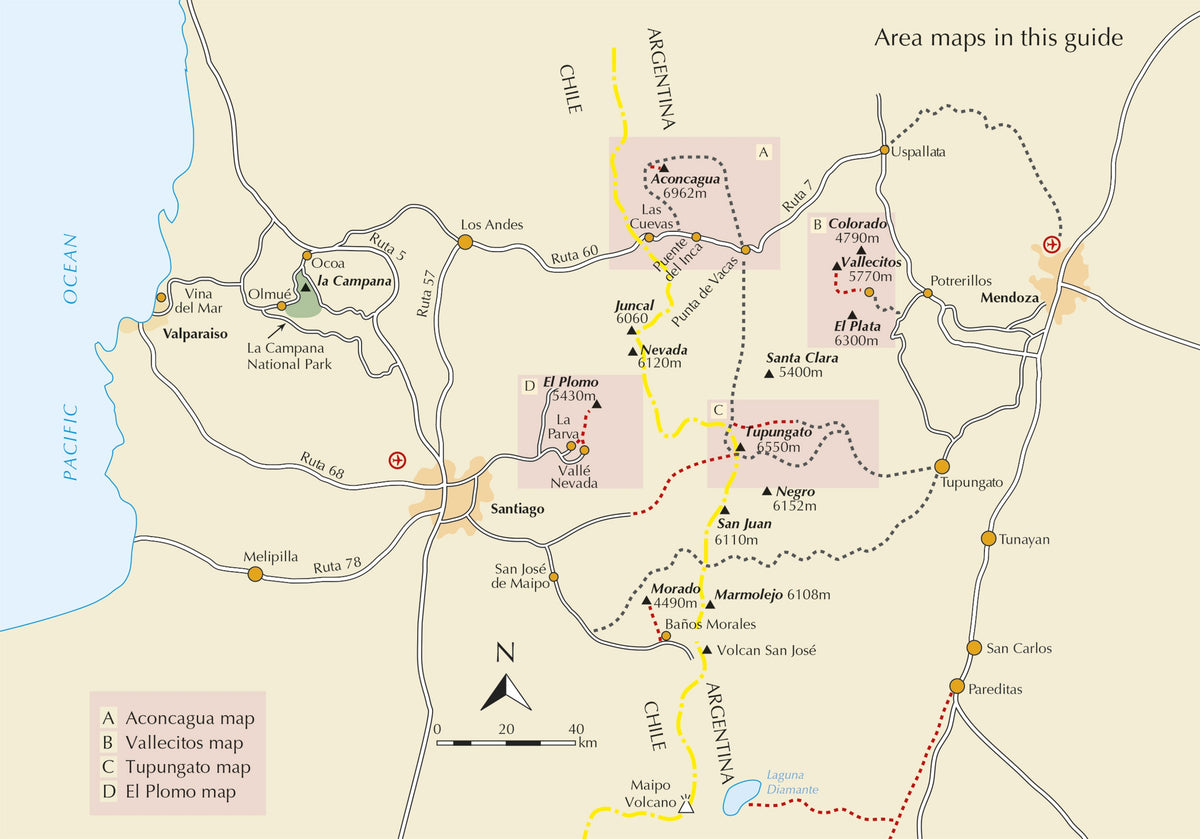 Aconcagua and the Southern Andes - Overview Map