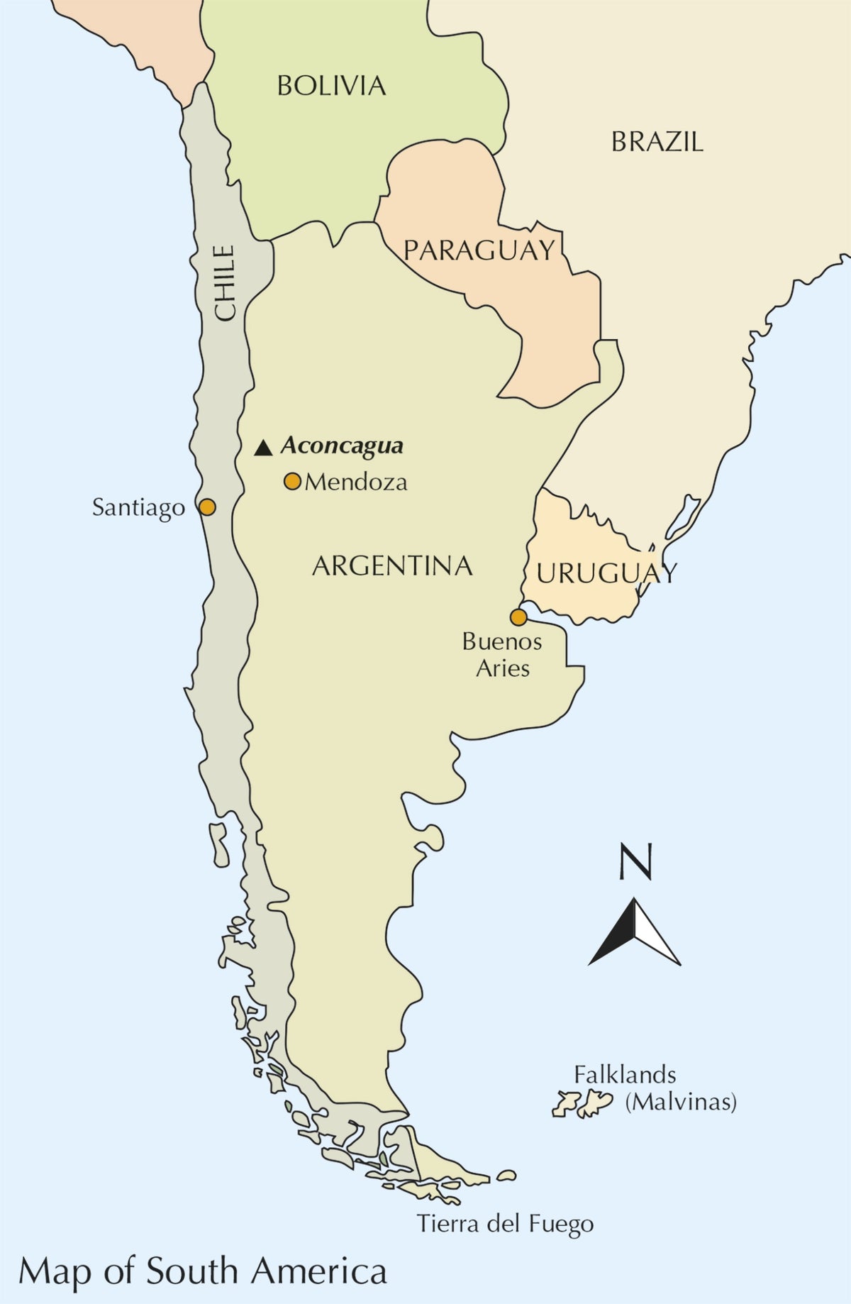 Aconcagua and the Southern Andes - Overview Map