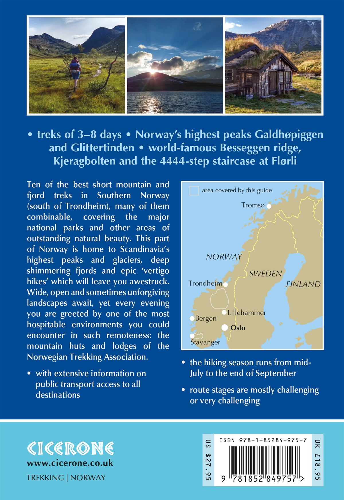 Hiking in Norway - South - Back Cover