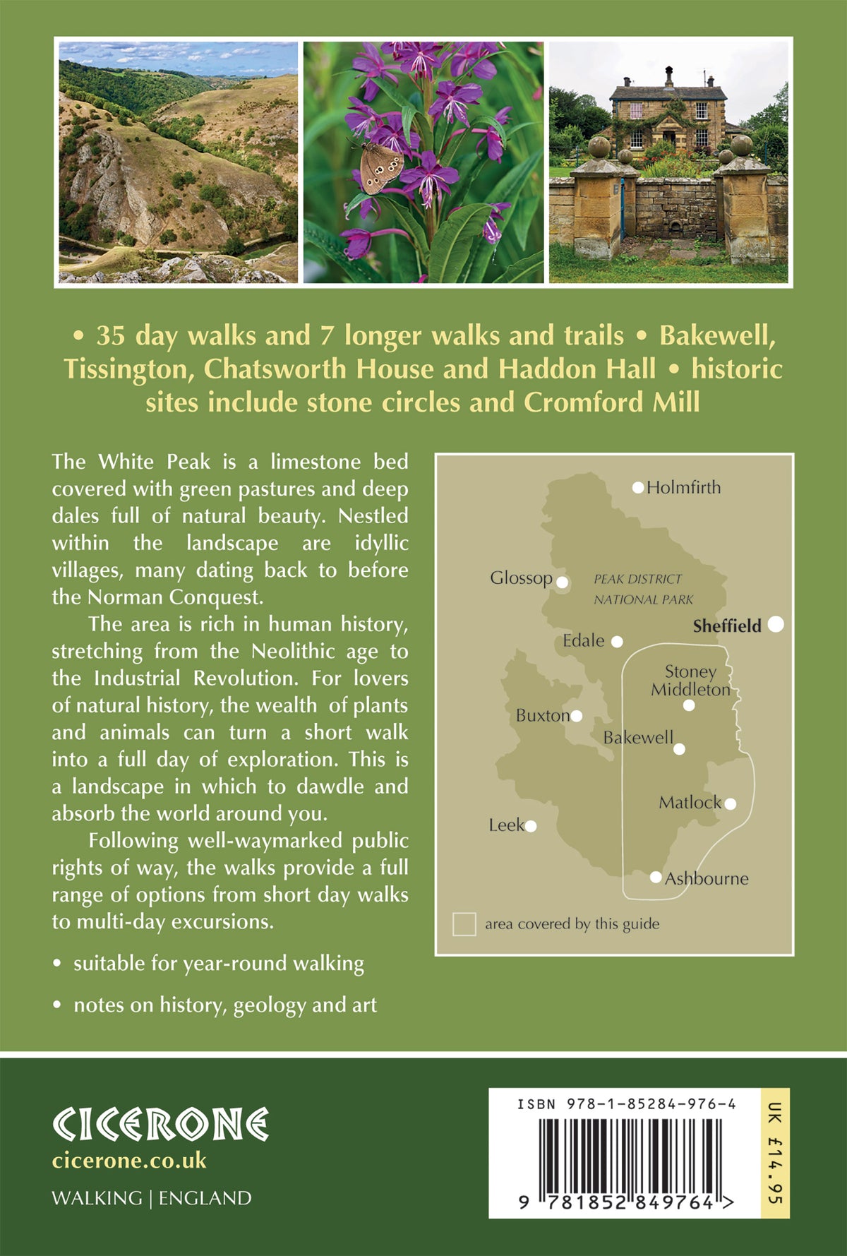 Walking in the Peak District - White Peak East - Back Cover