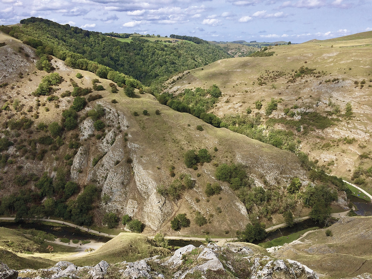 Walking in the Peak District - White Peak East - Route Photos - Dovedale from the summit of Thorpe Cloud (Walk 34)