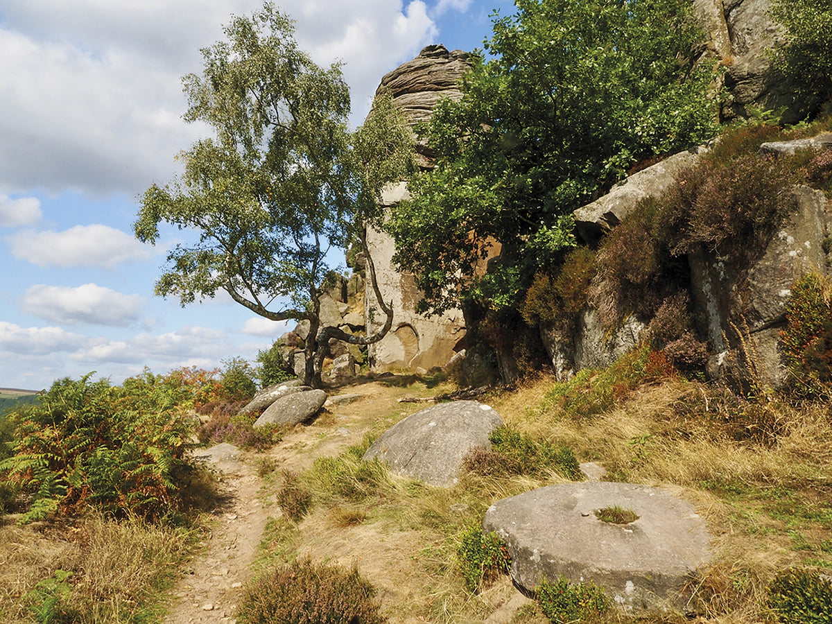 Walking in the Peak District - White Peak East - Route Photos - Millstones at the quarry on Froggatt Edge (Walk 3)
