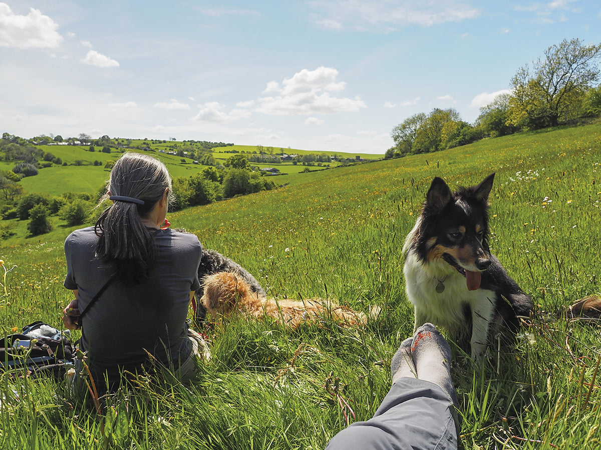 Walking in the Peak District - White Peak East - Route Photos - Always take time to rest and enjoy the view (Walk 21)