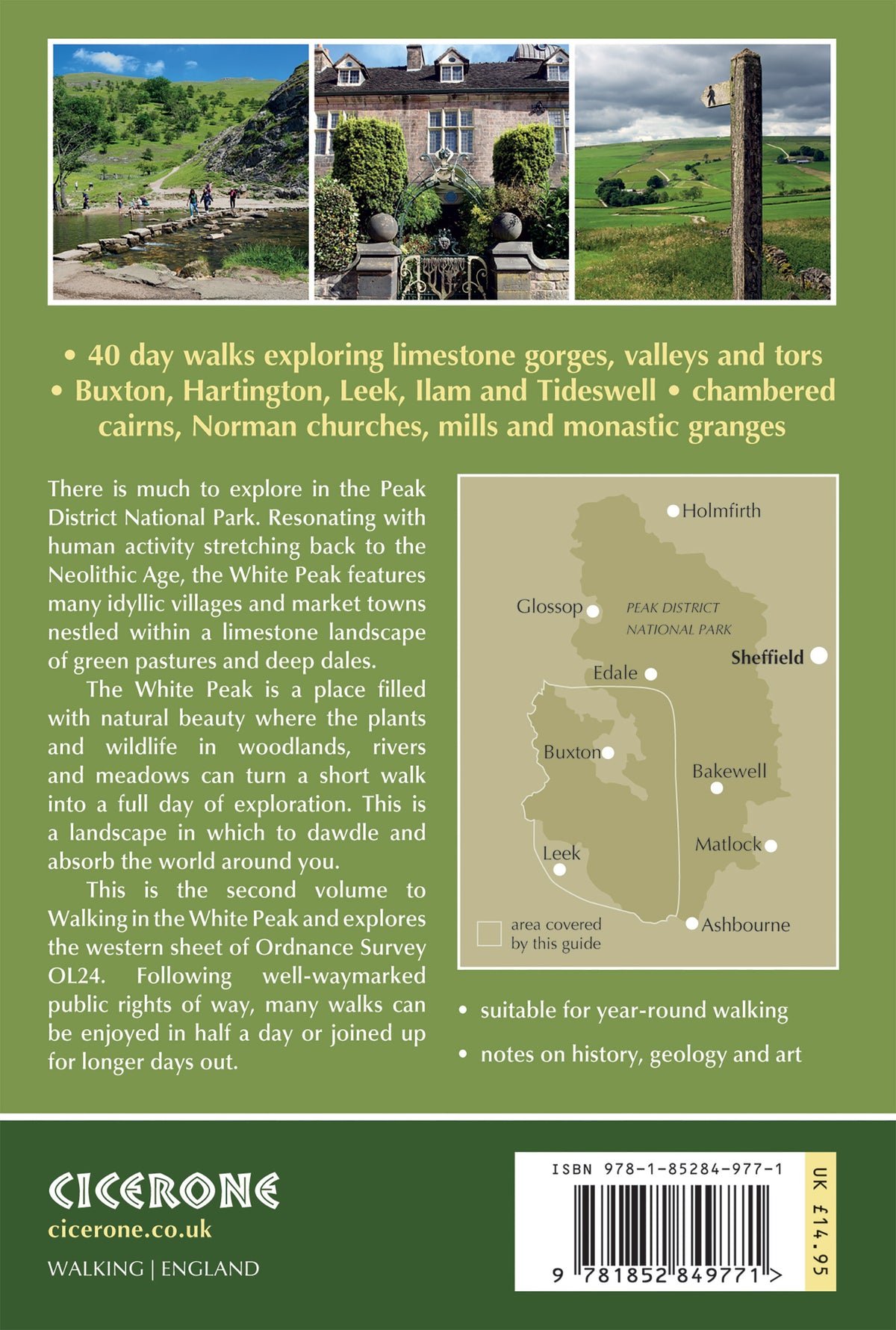Walking in the Peak District - White Peak West - Back Cover
