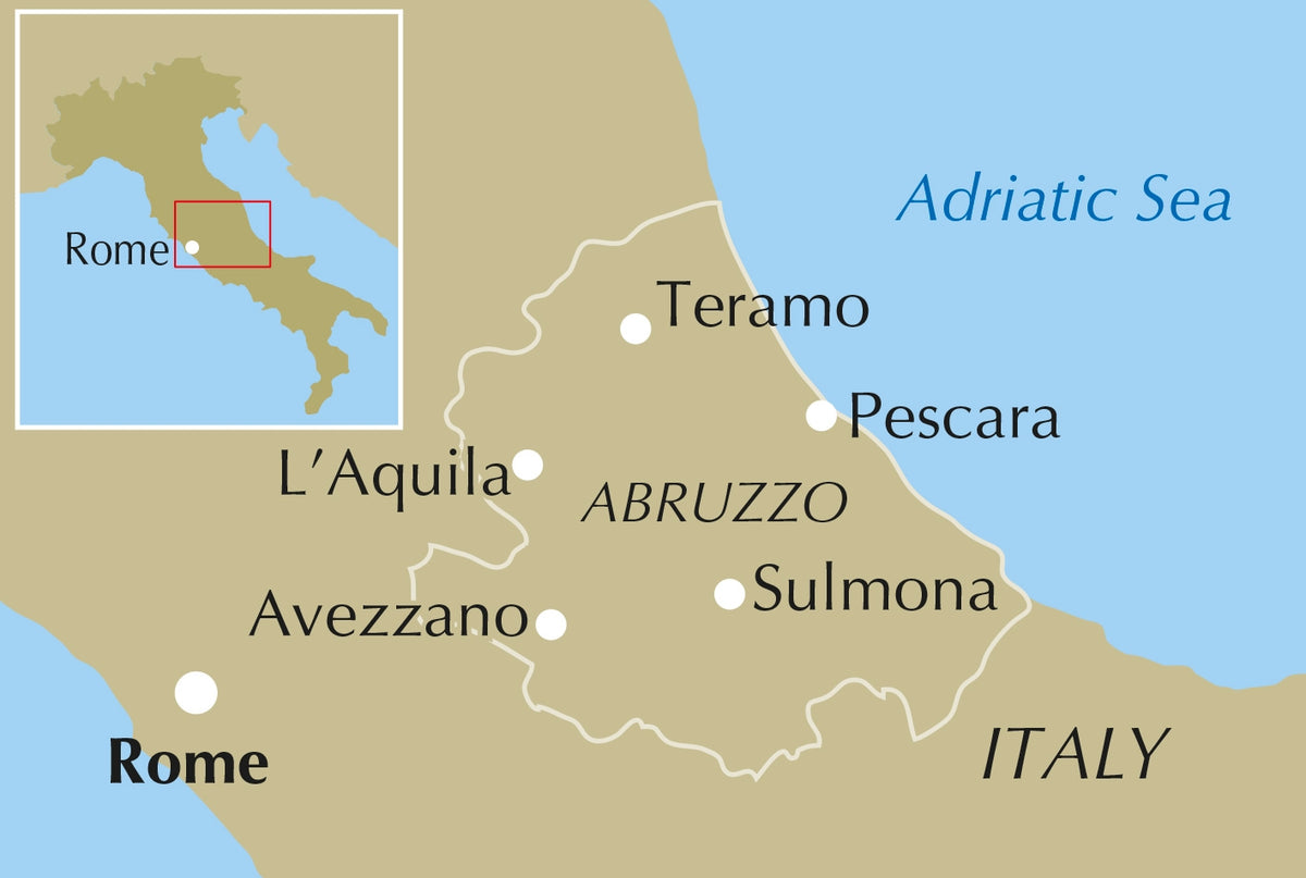 Walking in Abruzzo - Location Map