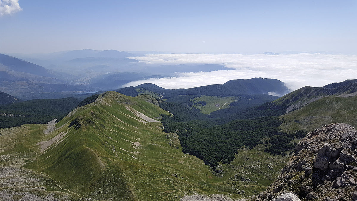 Walking in Abruzzo - Route Photos - View down Valle Pagano from Monte La Meta (Walk 24)