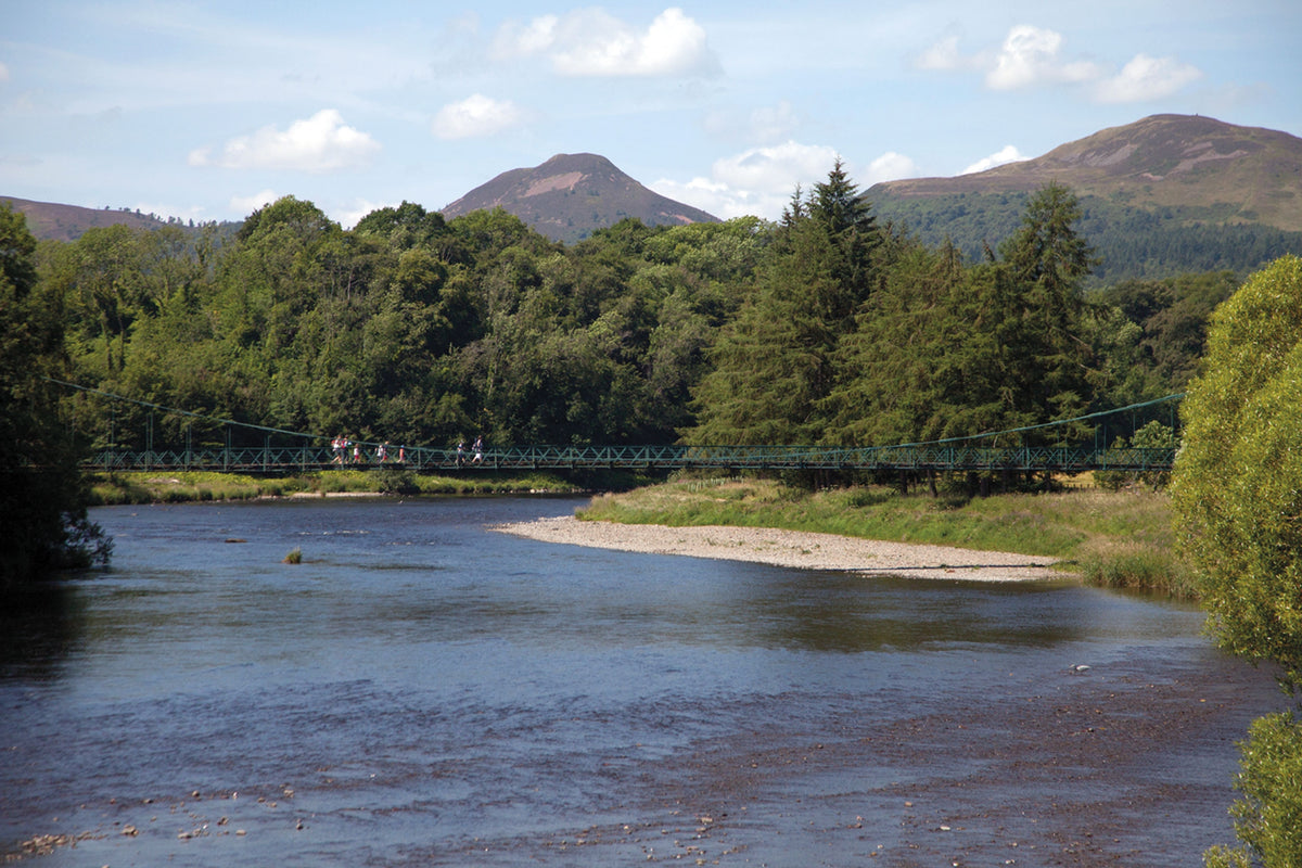 The Borders Abbeys Way - Route Photos - Dryburgh Suspension Bridge spans the River Tweed