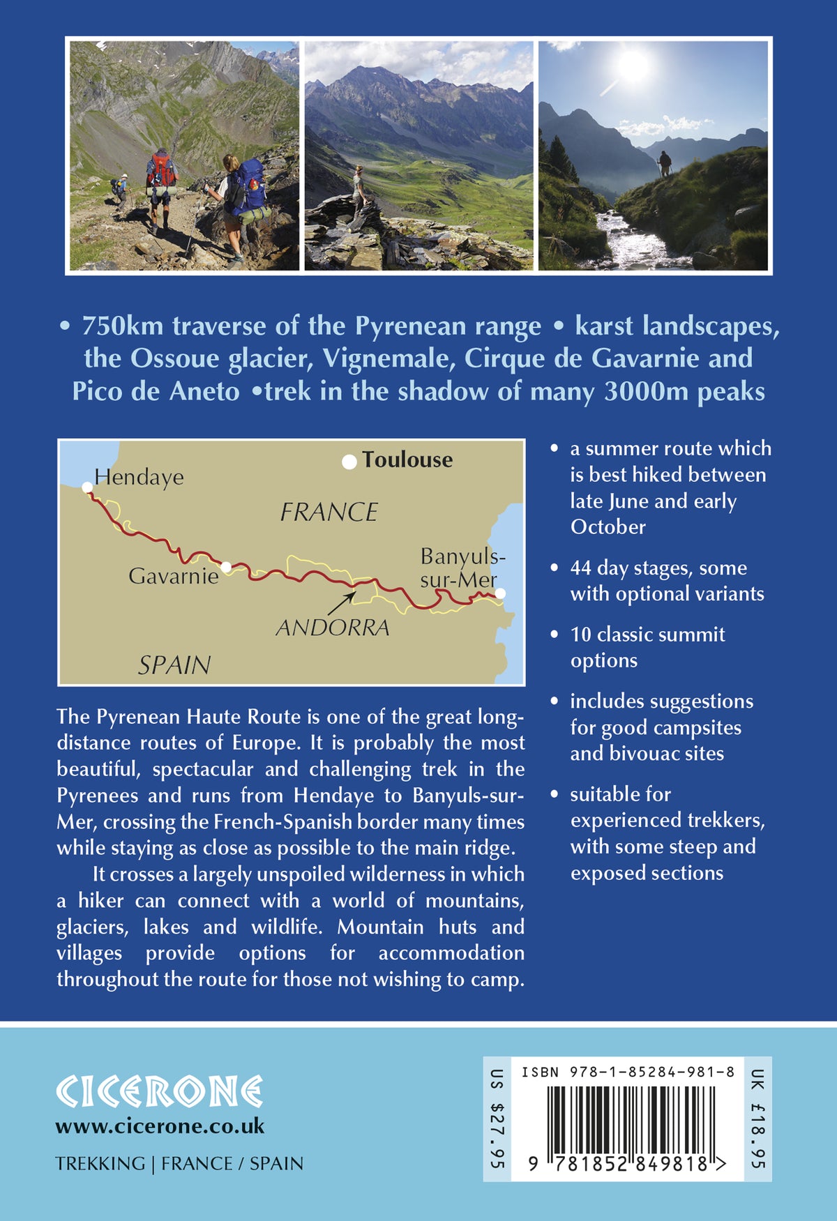 The Pyrenean Haute Route - Back Cover