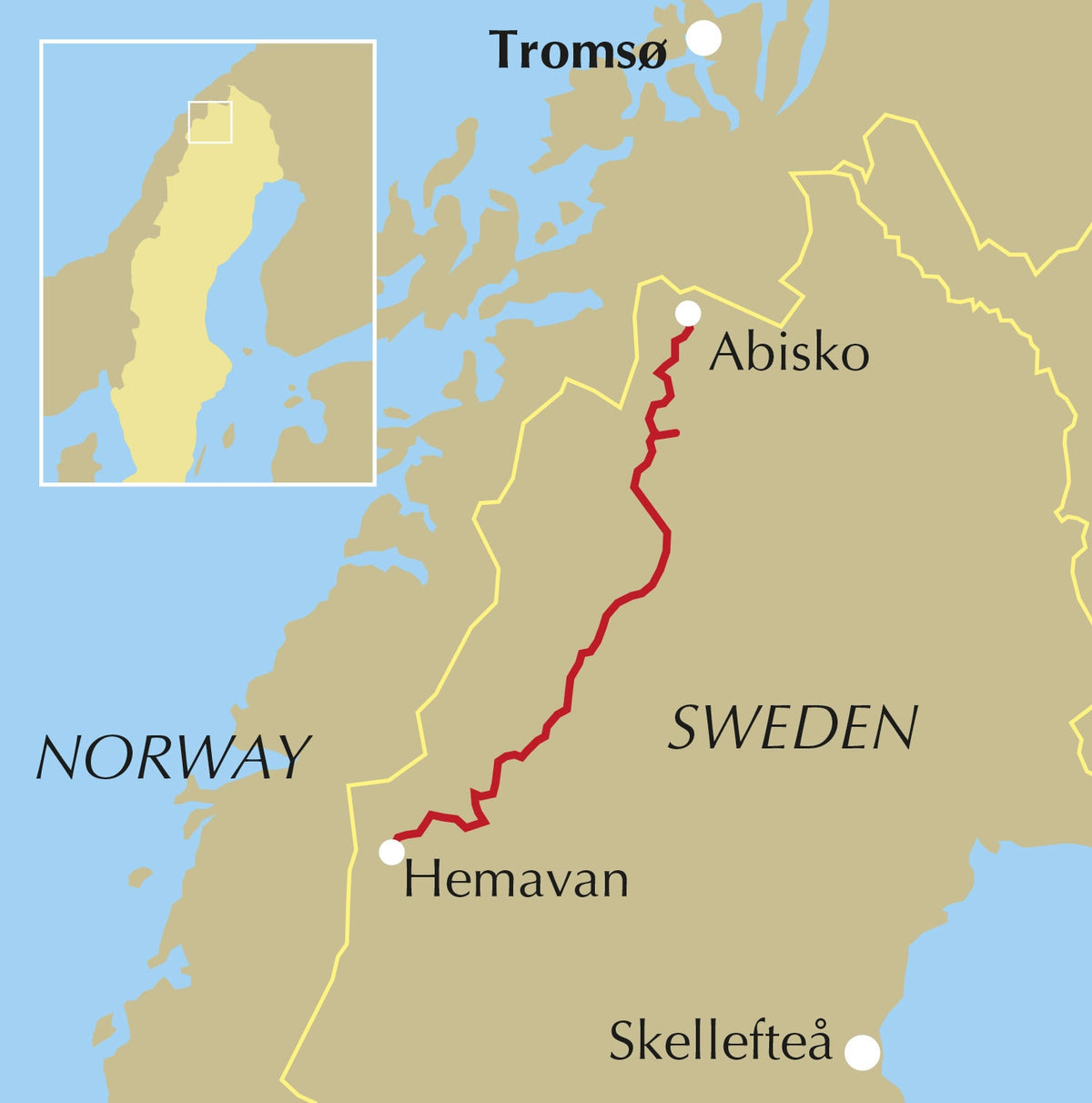 Trekking the Kungsleden - Location Map