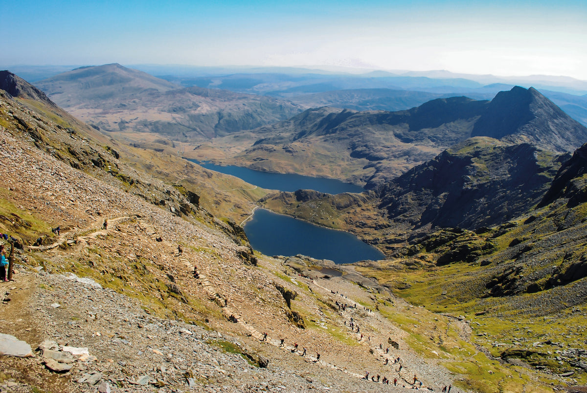 Snowdonia: 30 Low-level and Easy Walks - North - Route Photos - Llyn Llydaw and Glaslyn underneath Snowdon are easily reached by the Miners’ Track (Walk 19)