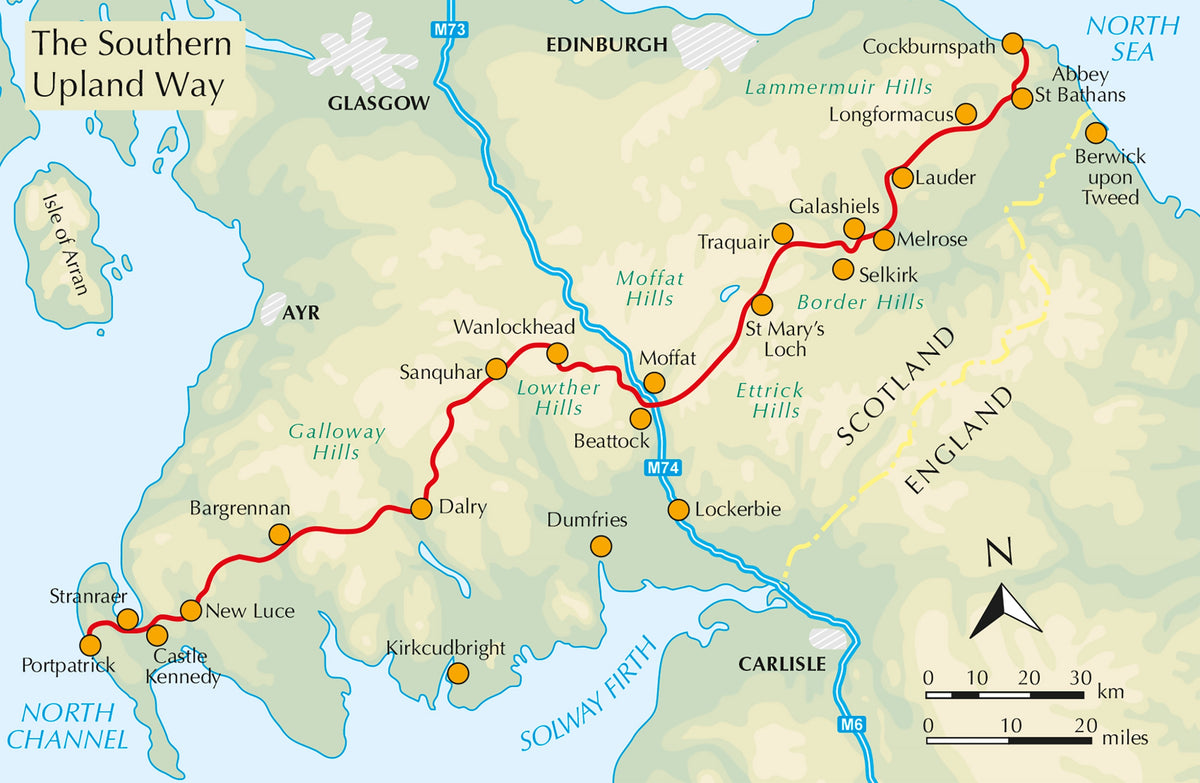 The Southern Upland Way - Overview Map