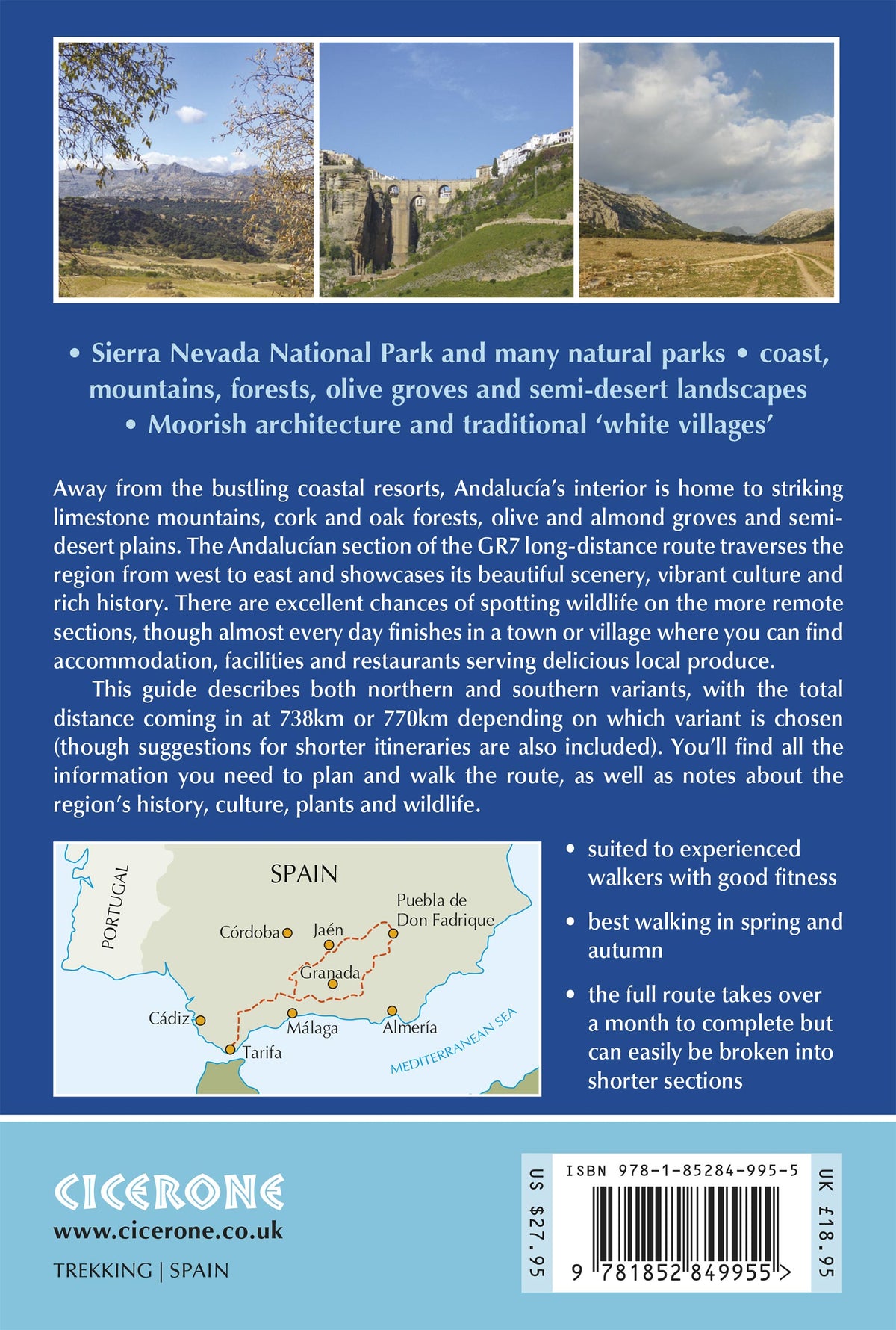 Trekking the GR7 in Andalucia - Back Cover