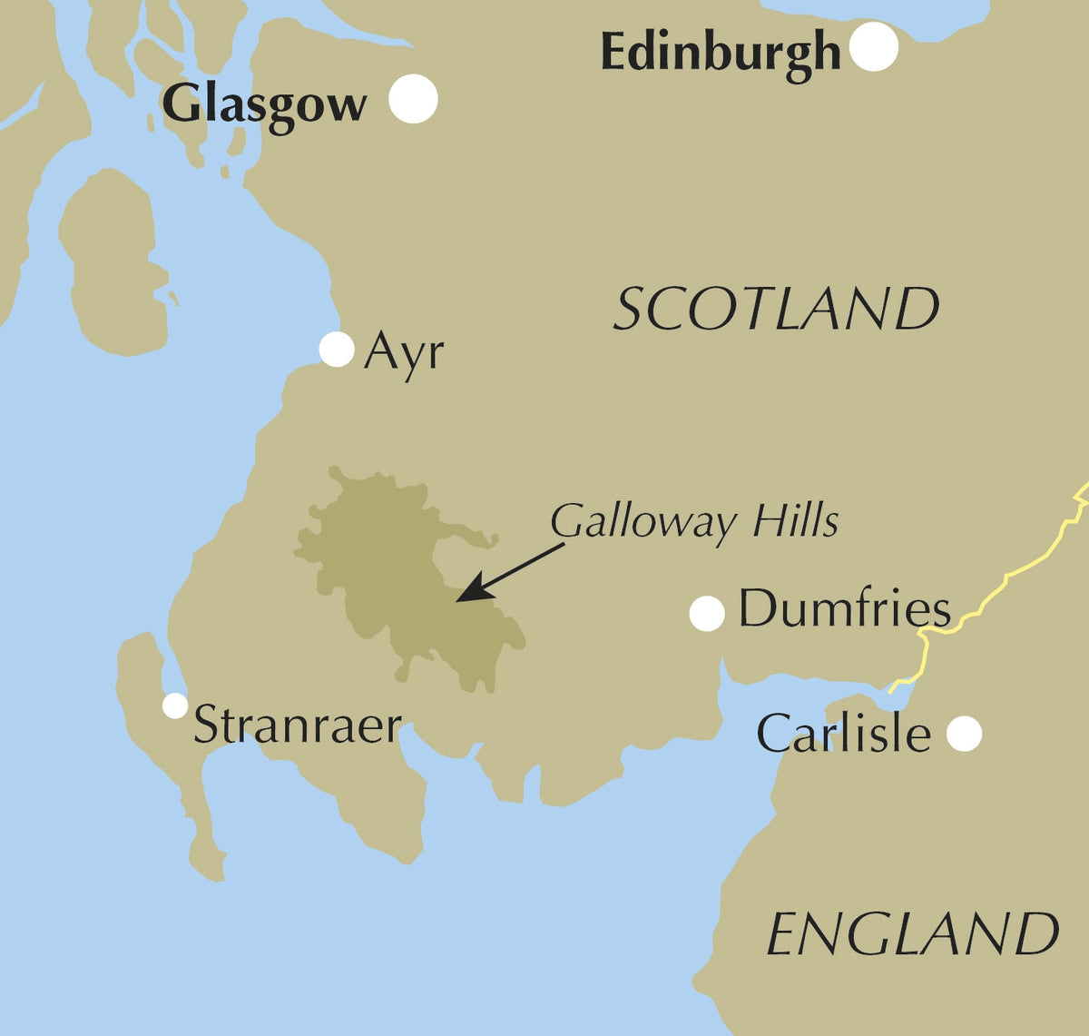 Walking the Galloway Hills - Location Map