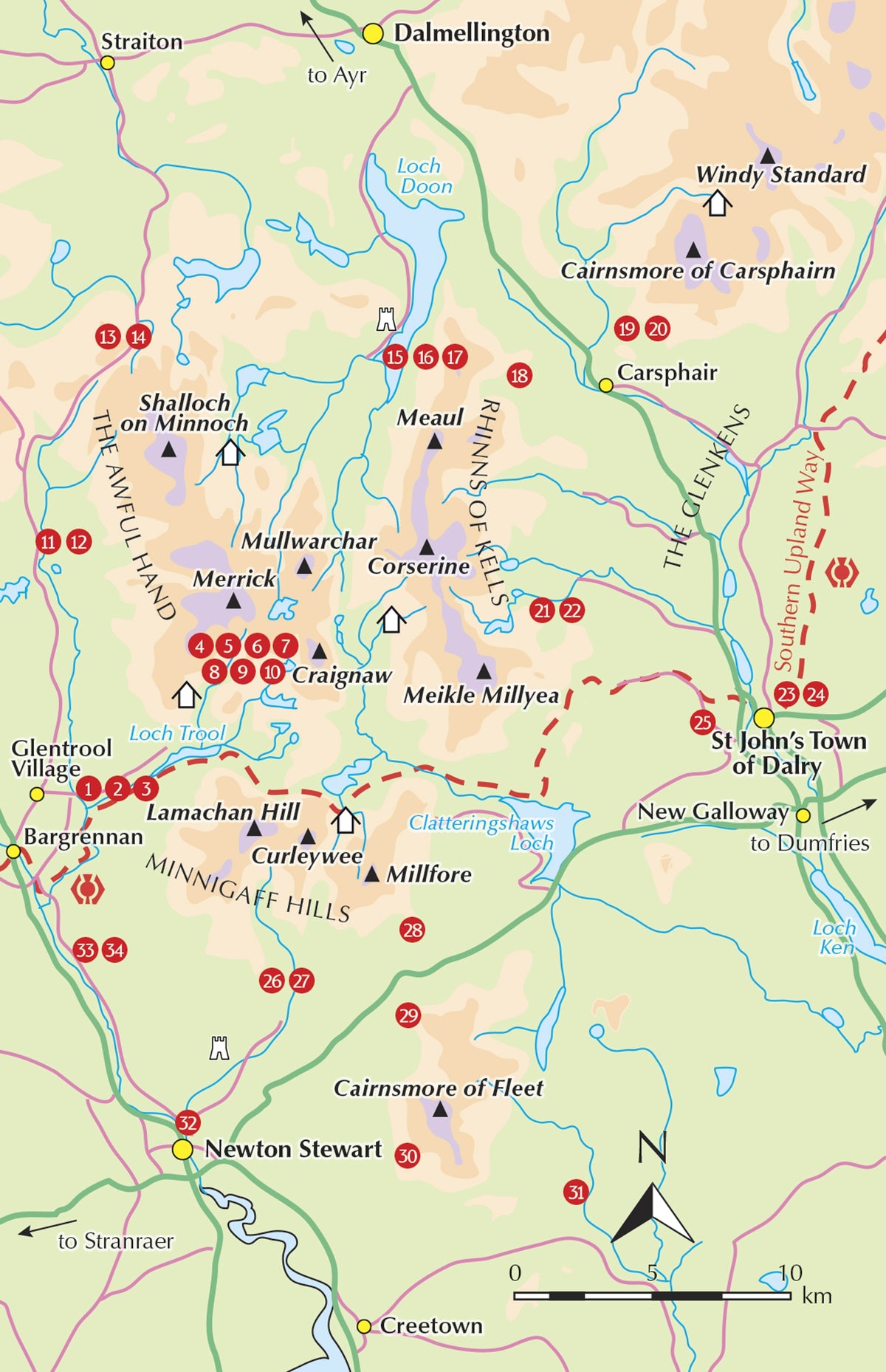 Walking the Galloway Hills - Overview Map