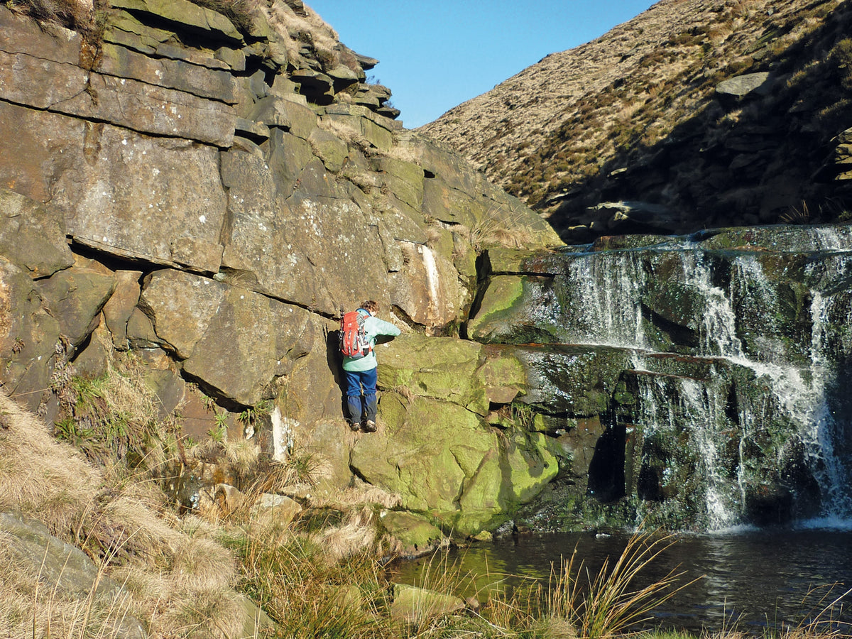 Scrambles in the Dark Peak - Route Photos - Waterfall in Holme Clough (Route 1)