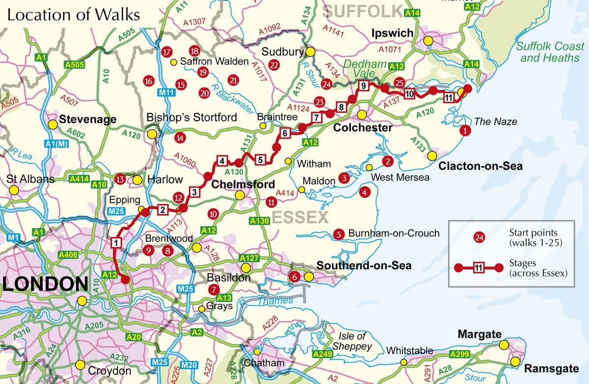 Walking in Essex - Overview Map