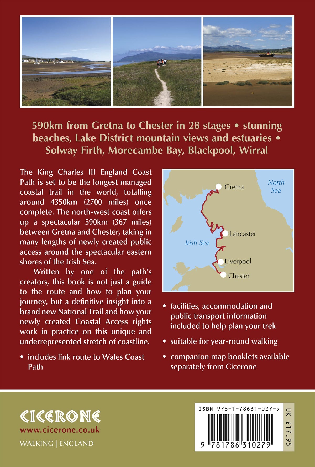 Walking the King Charles III England Coast Path: North West - Back Cover