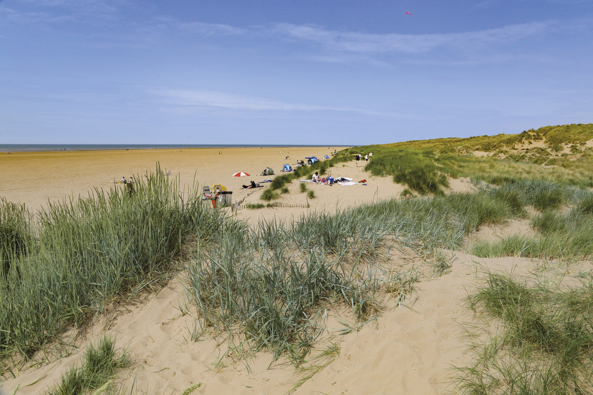 Walking the King Charles III England Coast Path: North West - Route Photos - Beyond Starr Gate the St Anne's dunes and beach are a welcome change for concrete-weary feet (Stage 20)