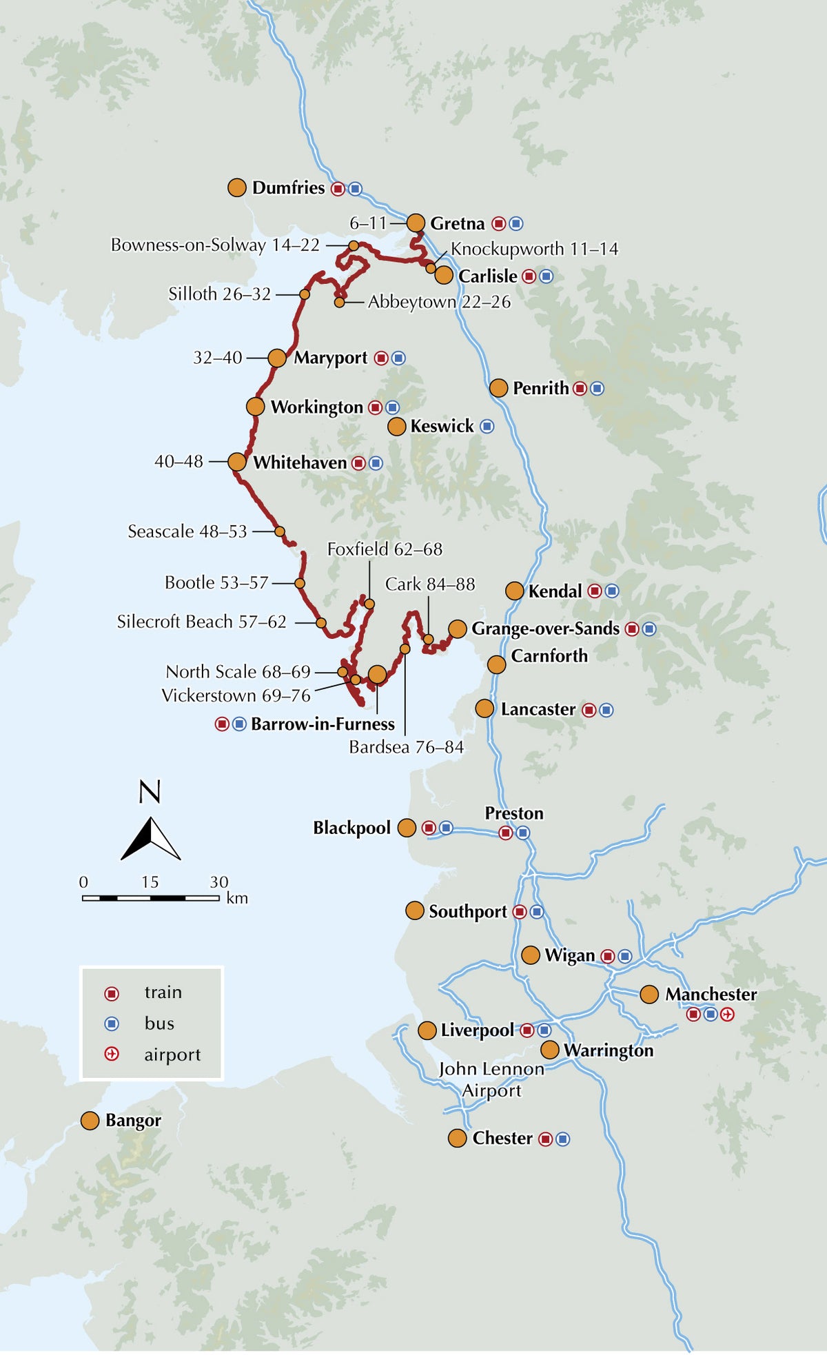 Walking the King Charles III England Coast Path: North West - Cumbria Map Booklet - Overview Map