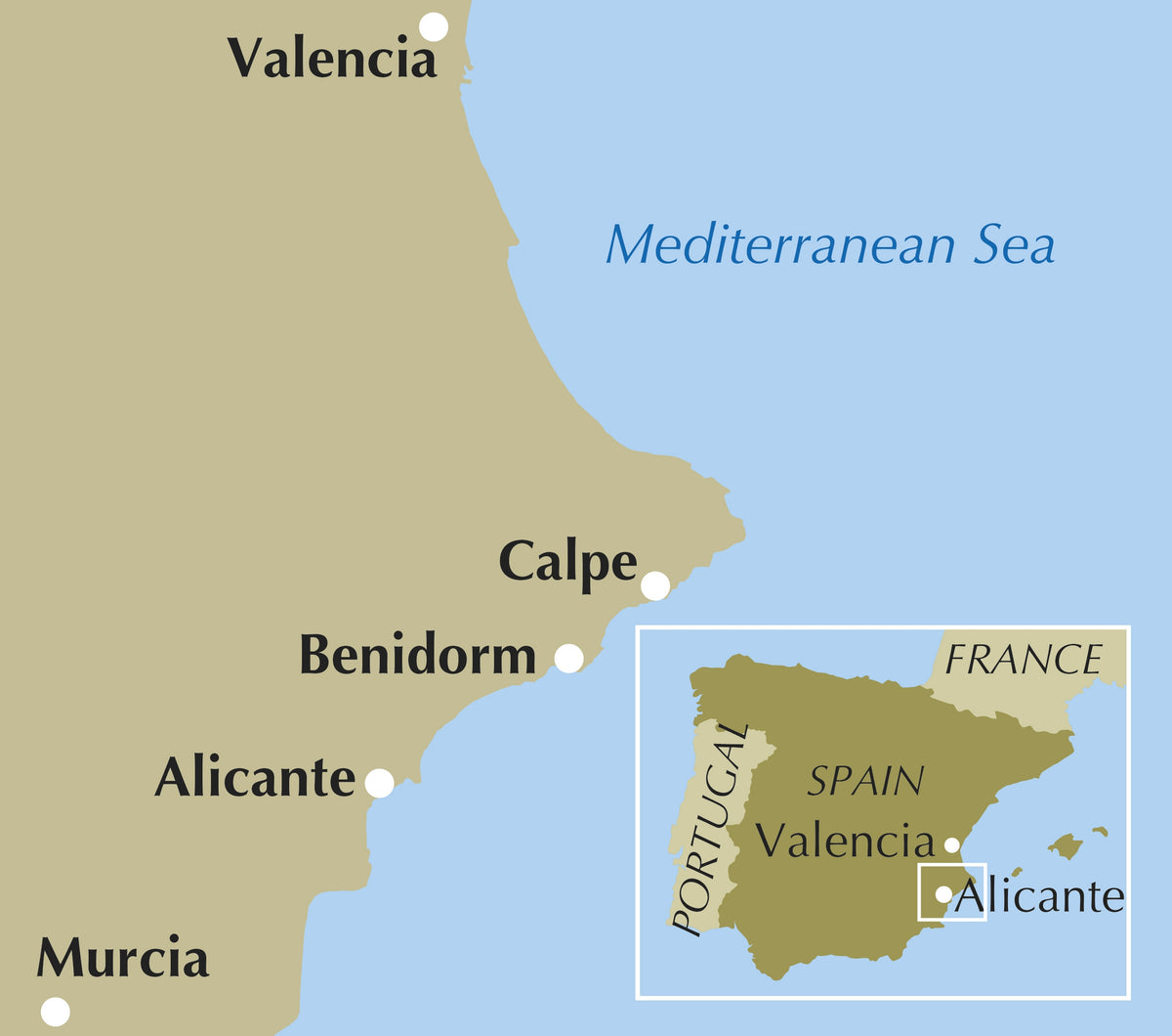 Costa Blanca Mountain Adventures - Location Map