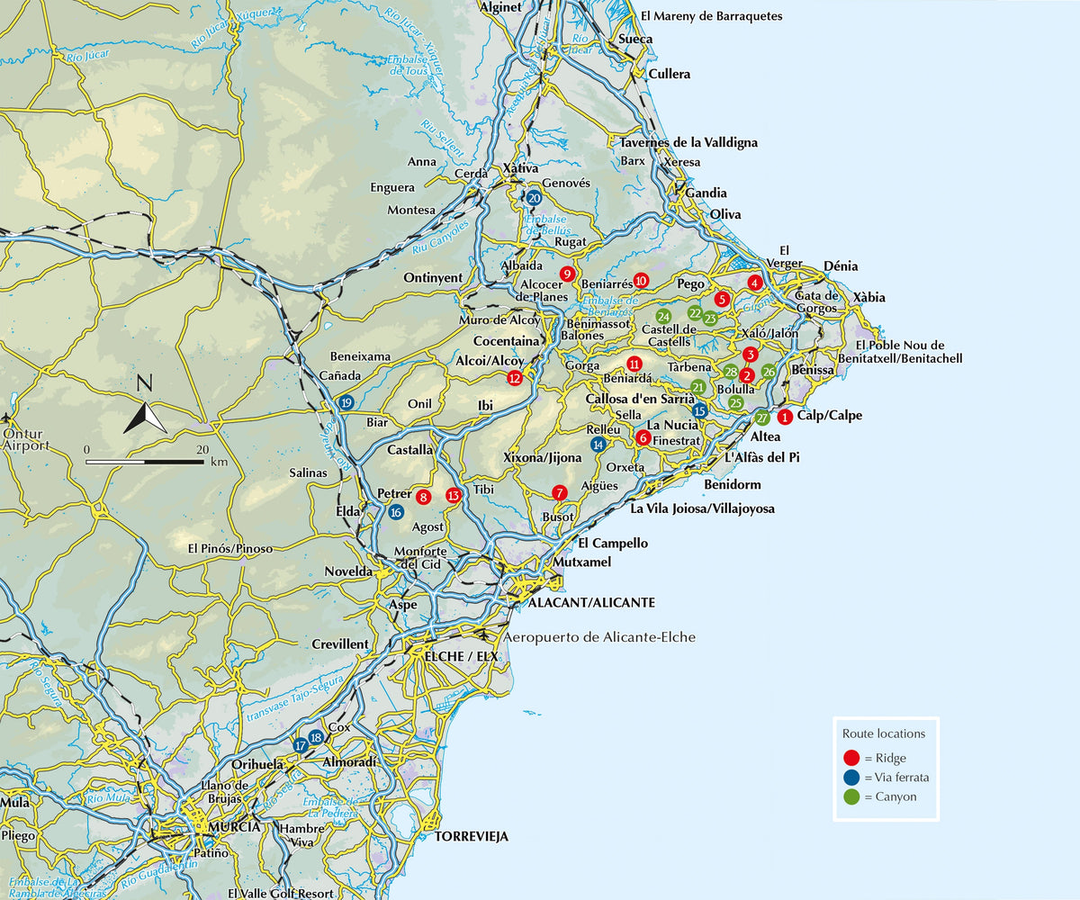Costa Blanca Mountain Adventures - Overview Map