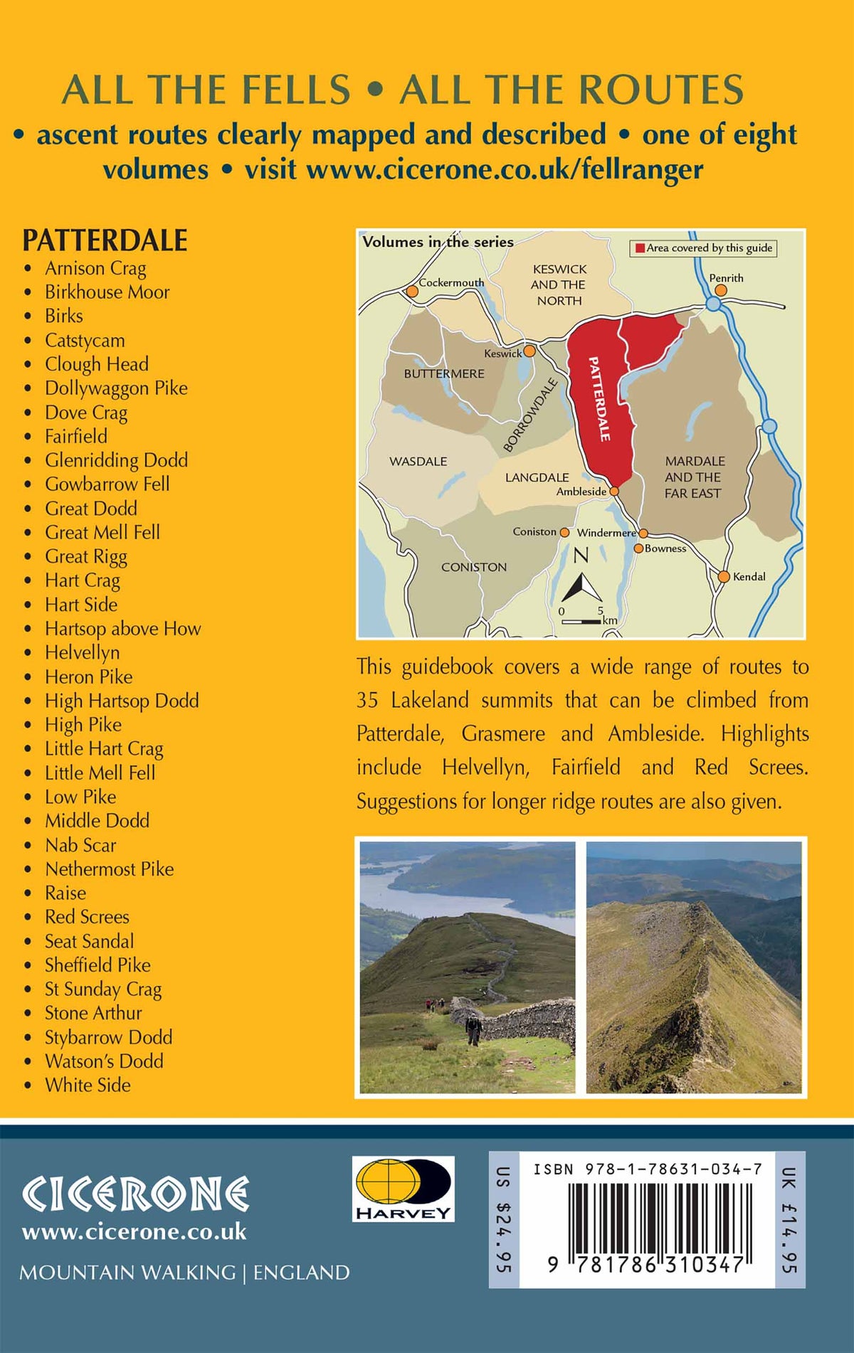 Walking the Lake District Fells - Patterdale  - Back Cover