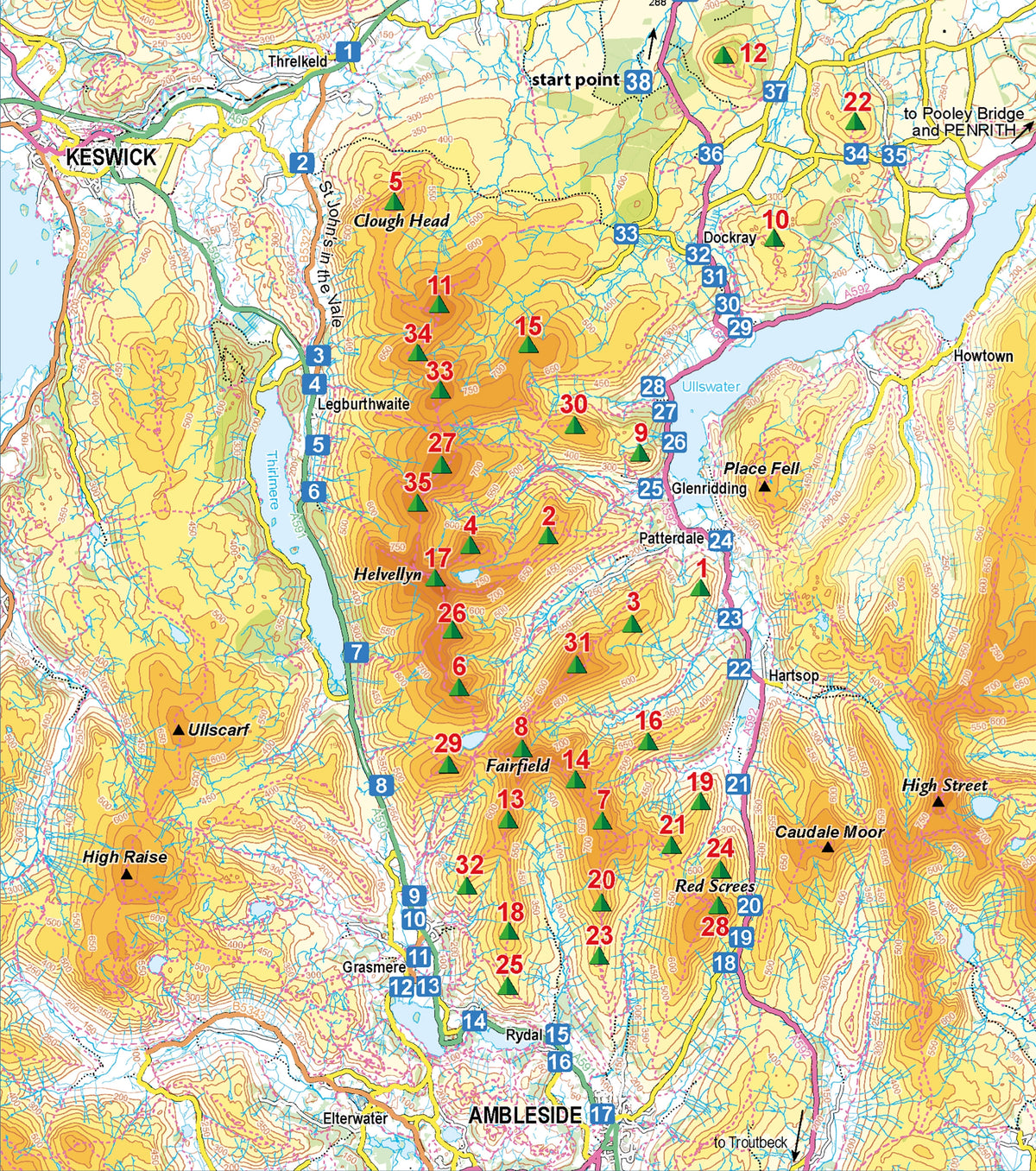 Walking the Lake District Fells - Patterdale  - Overview Map