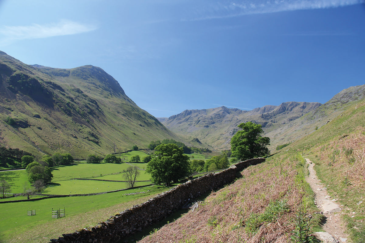 Walking the Lake District Fells - Patterdale  - Route Photos - Looking up Grisedale towards Nethermost Pike with St Sunday Crag on the left