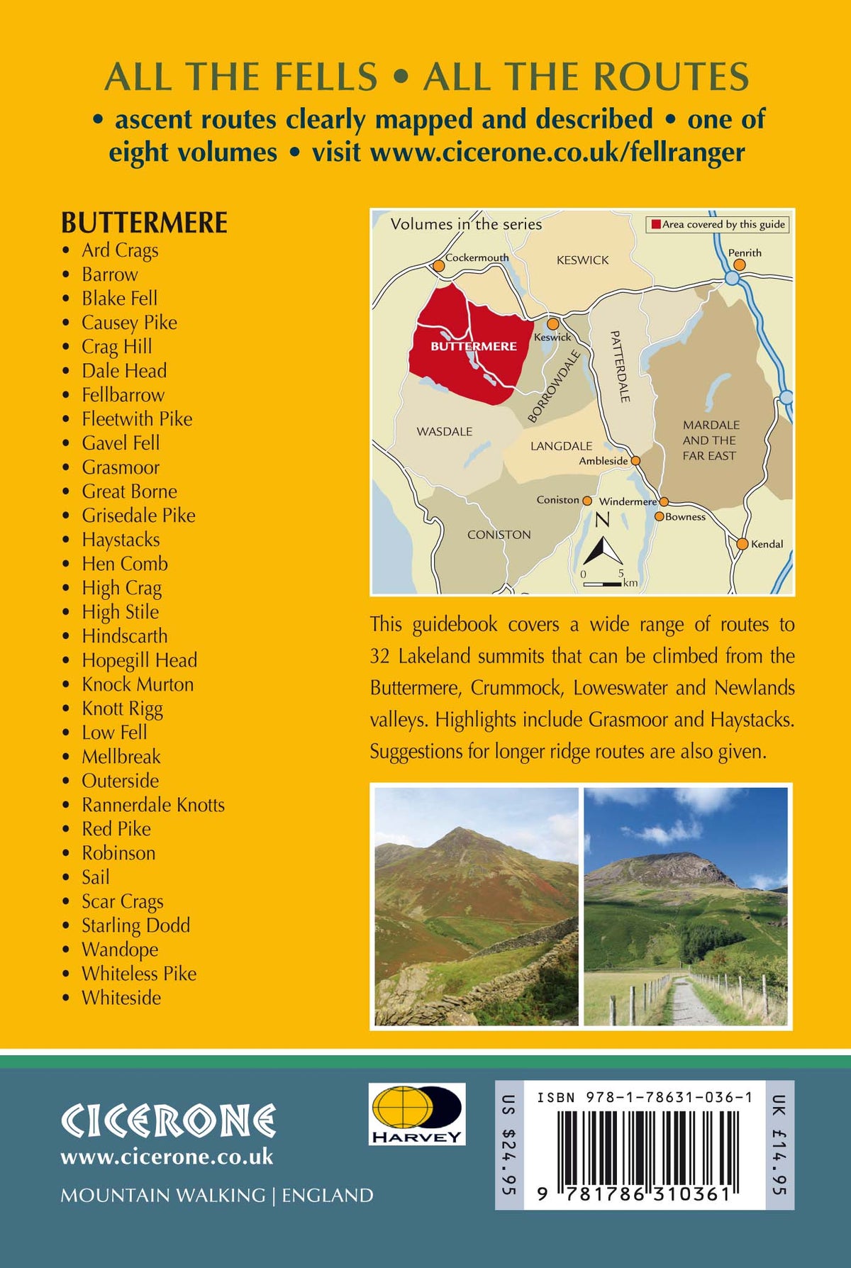 Walking the Lake District Fells - Buttermere - Back Cover