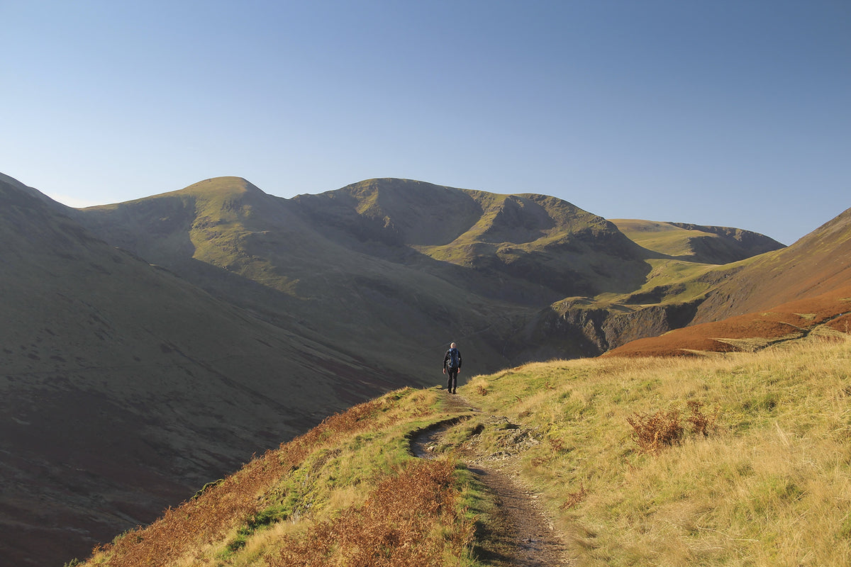 Walking the Lake District Fells - Buttermere - Route Photos - The head of Coledale on the promenade from Kinn (Grisedale Pike)